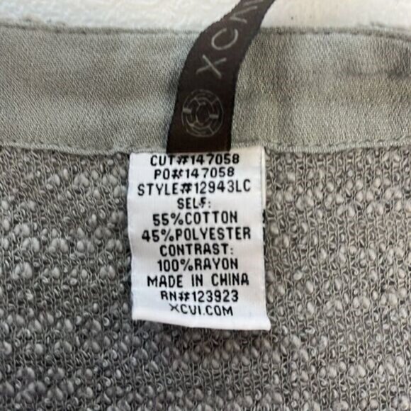 XCVI Cardigan Sweater Silver Waterfall Open Front Long Sleeve Cotton Layered XS - Picture 10 of 12